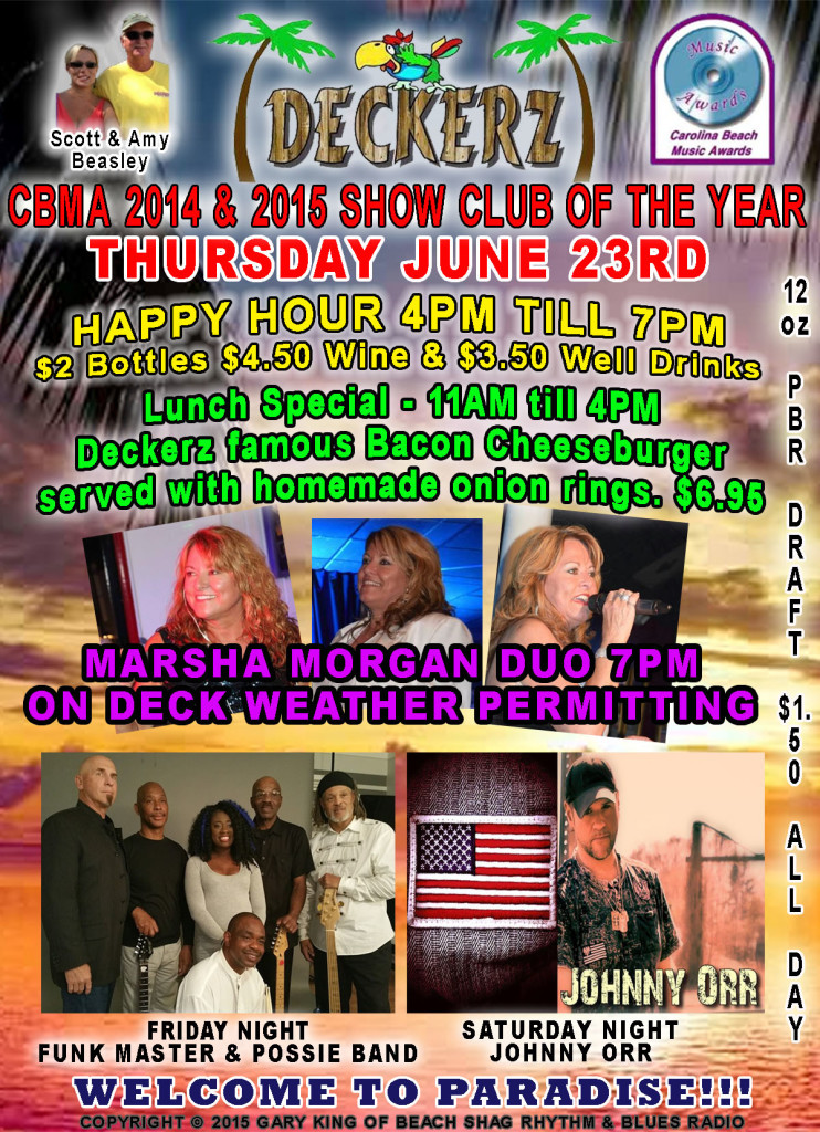 MARSHA MORGAN DUO ON DECK WEATHER PERMITTING 7PM - Deckerz Bar and ...